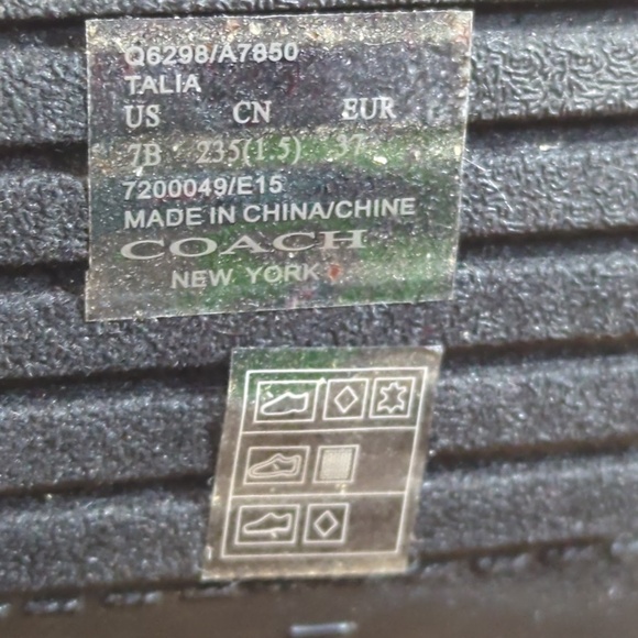 Coach Women’s Tall Shiny Black Rain Boots SZ 7 - Picture 13 of 15